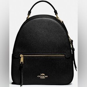 Coach Black Backpack with Gold Accents